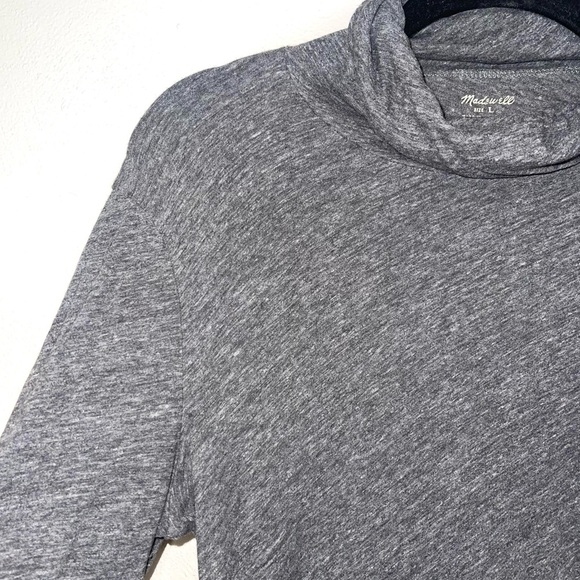 Madewell Whisper Dark Gray Heathered Turtleneck Top Large Women’s - Picture 3 of 11